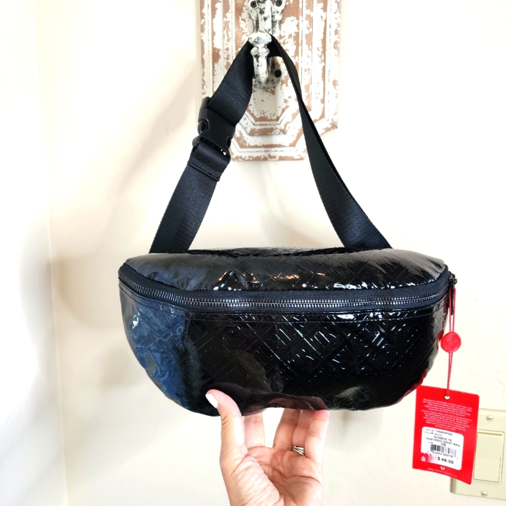 True Religion Embossed waist crossbody bag | Black | New with tags!